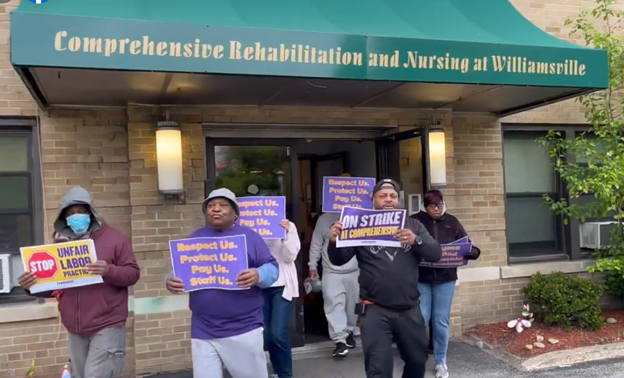 Suburban Buffalo Caregivers Represented By 1199 SEIU Hold One-Day Strike At Comprehensive Nursing & Rehabilitation At Williamsville Nursing Home