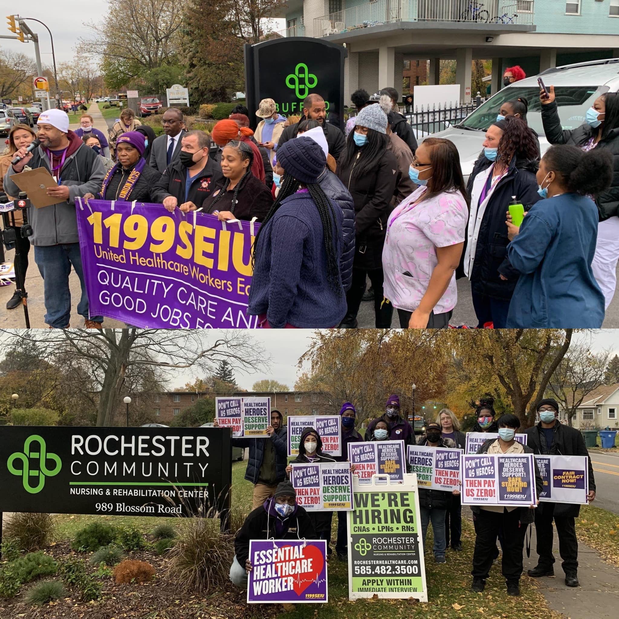 1199 SEIU-Represented Nursing Home Caregivers In Buffalo & Rochester - Who’ve Been ‘Hit Hard’ By COVID‐19, Hold Informational Pickets To ‘Demand Safe’ Staffing Levels, ‘Better’ Wages & Healthcare Benefits