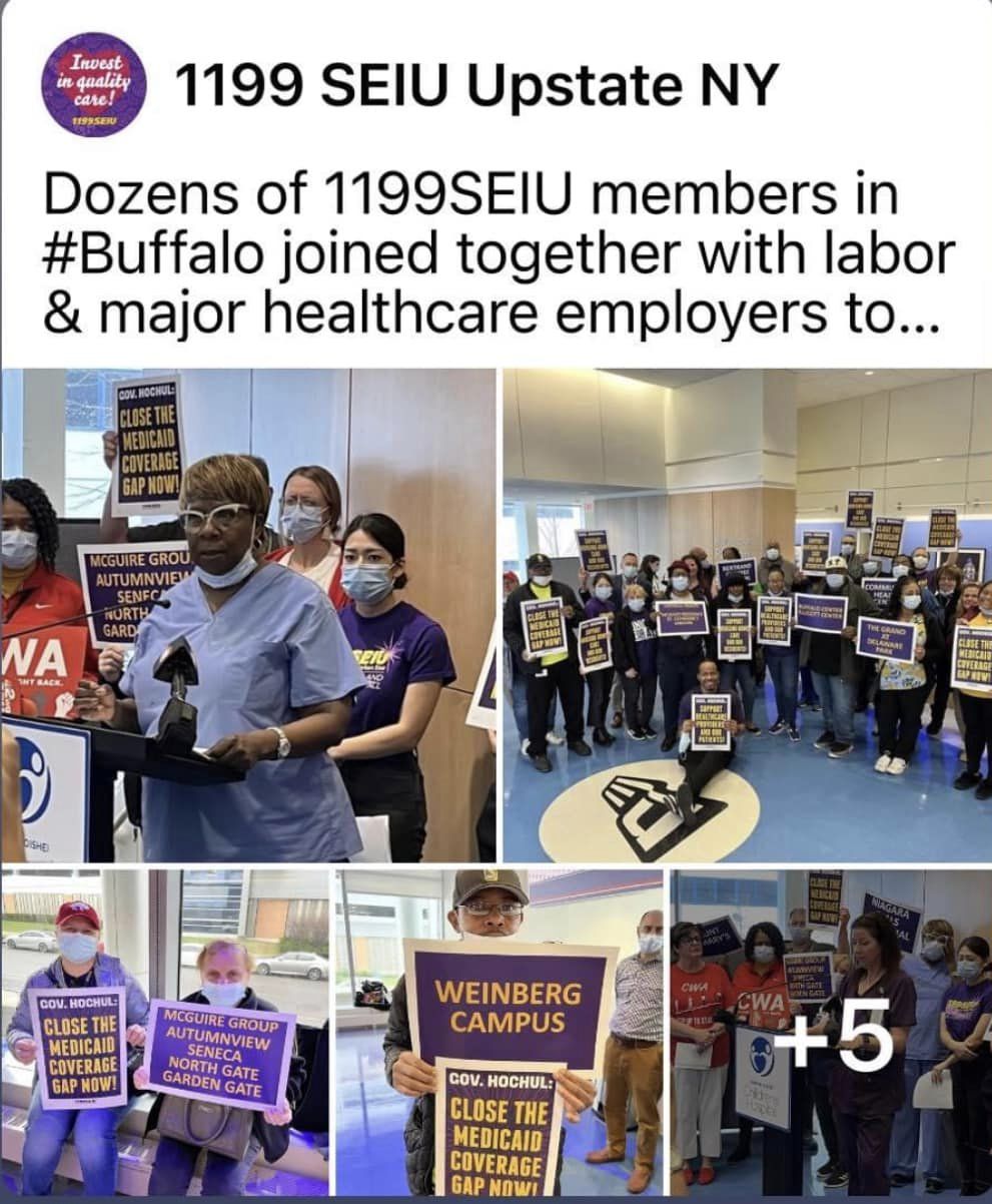 “‘It’s Important I Be Here’” - ER Nurse Takes 45-Minute Bus Trip From Niagara Falls To Buffalo To Join An Array Of Labor Reps, Hospital Administrators & Elected Officials, Calls On The Governor ‘To Close The Medicaid Coverage Gap’ In State Budget