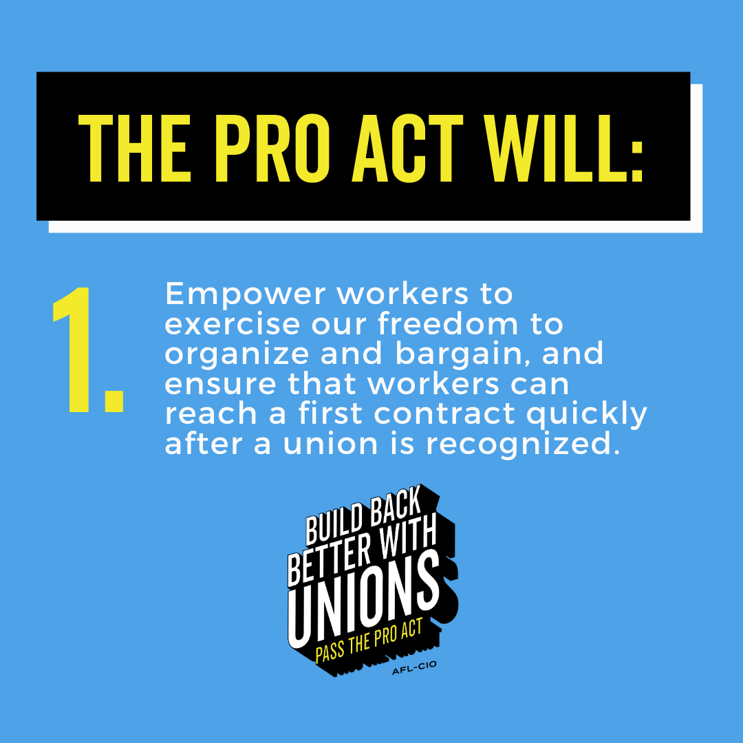 National AFL-CIO: Supporting The PRO Act ‘Is A Litmus Test For Politicians Wanting Organized Labor’s Backing’