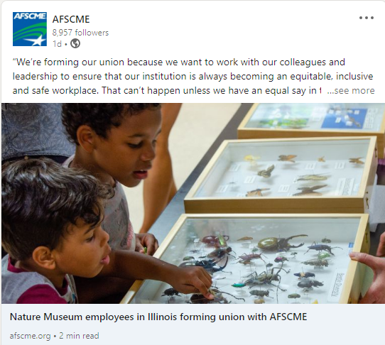 Nature Museum Employees In Illinois ‘Go Union’ With AFSCME