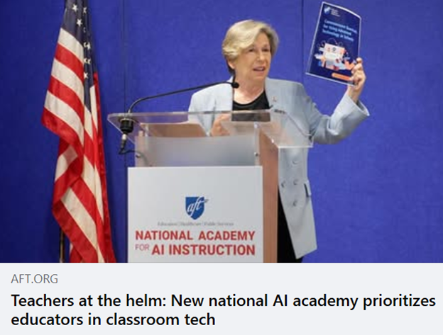 The American Federation Of Teachers Launches The National Academy For Artificial Intelligence Instruction With Microsoft, OpenAI, Anthropic & The United Federation of Teachers