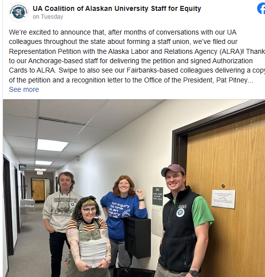 Non-Teaching Staff At Campuses Across The University Of Alaska File To Form Union