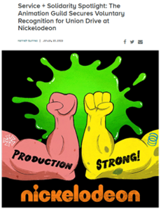 The Animation Guild Secures Voluntary Recognition For Union Drive At Nickelodeon