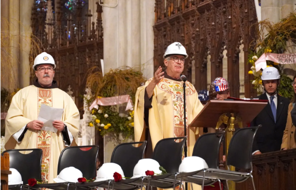 Fallen Construction Workers Remembered At The Annual Hard Hat Mass Held At St. Patrick's Cathedral