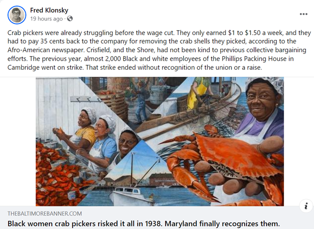 Black Women Crab Pickers ‘Risked It All’ Back In 1938 - Now The State Of Maryland ‘Has Finally Recognized Them’
