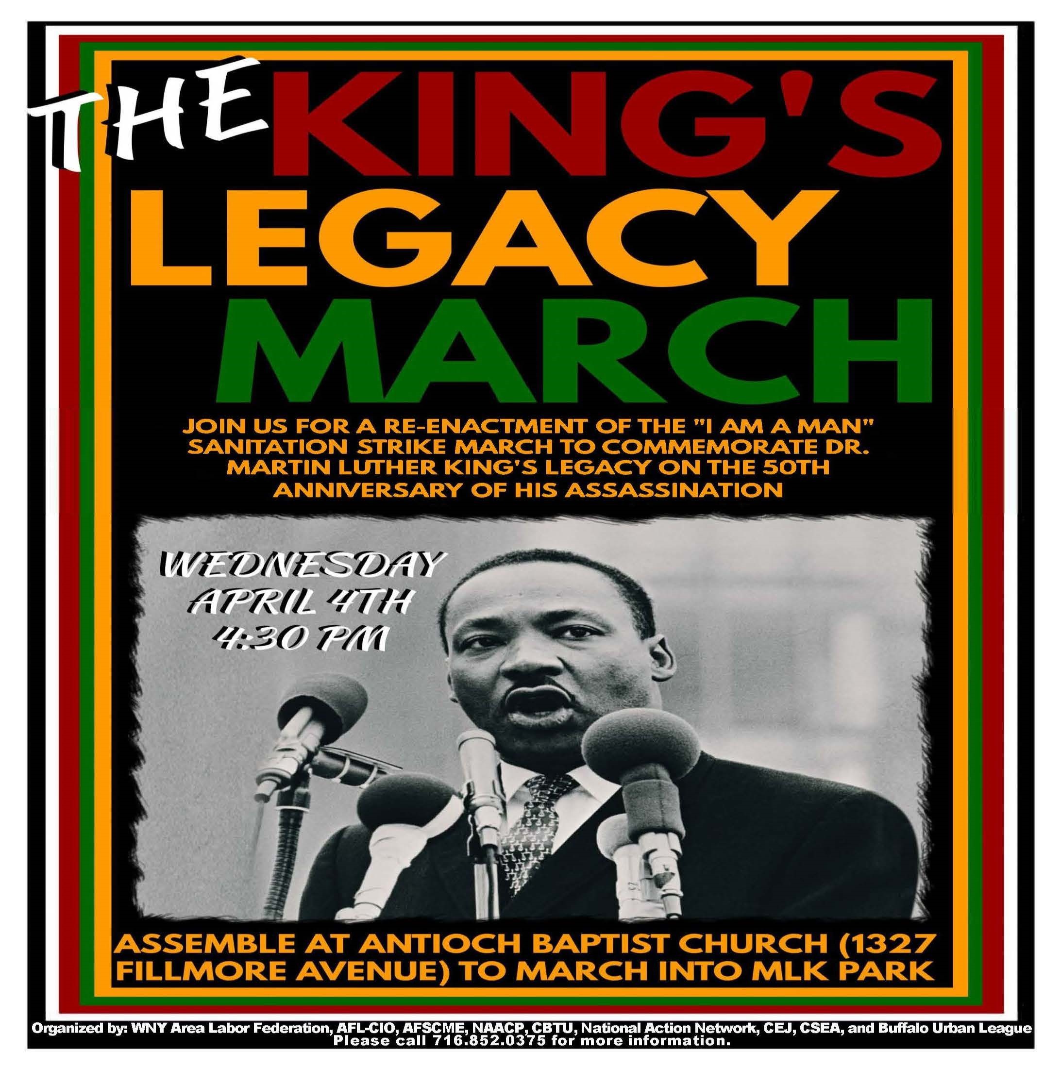 Buffalo Labor Joins With Area Community Groups To Honor The Legacy Of Dr. Martin Luther King, Jr. - Participants To Recreate Legacy March Marking The 50th Anniversary Of His Assassination