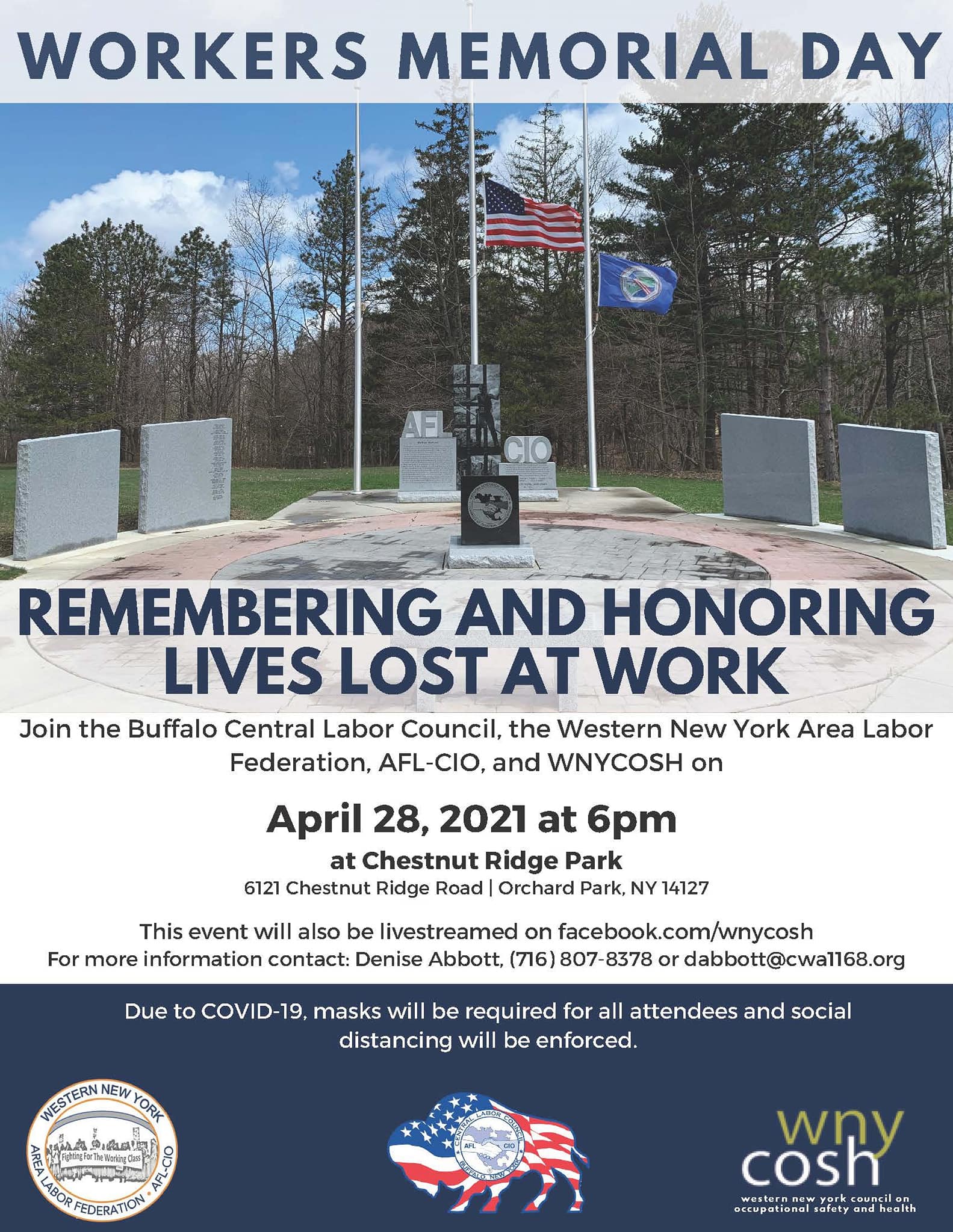 A Reminder - Workers Memorial Day Is April 28th – A Message From Civil Service Employees Association Western Region President Steve Healy