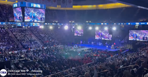 New York Union Leaders ‘Push For Tier 6 Pension Reforms At A Massive Rally ‘Held Inside Albany’s MVP Arena ‘That Draws 15,000 Public Sector Workers From Across The State’ 