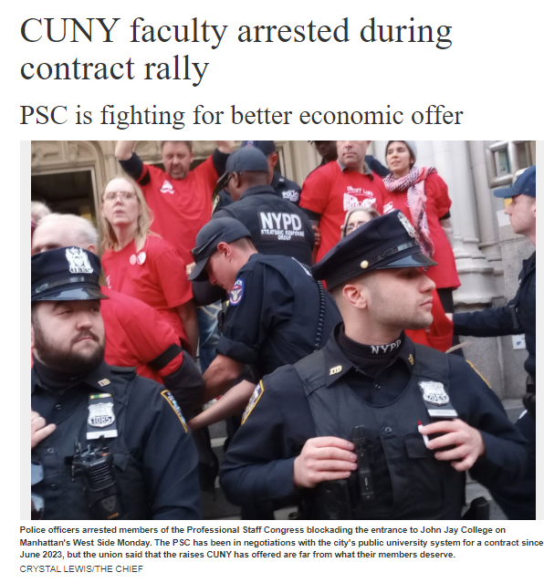 Dozens Of CUNY Faculty Arrested During Contract Rally