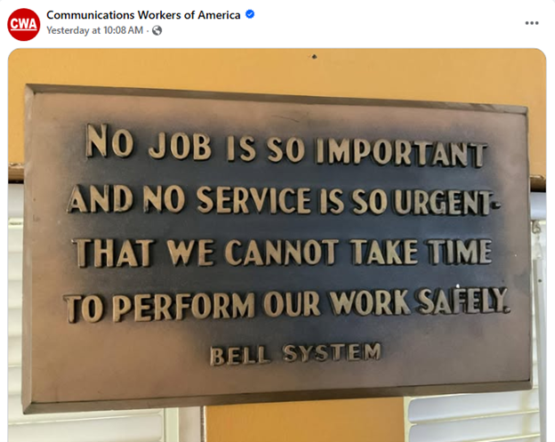 The Communications Workers Of America ‘Fights Back Against Dangerous, Anti-Worker’ Utility Pole Policy