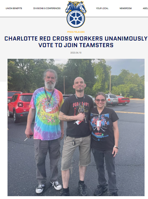 “I Am Excited To Now Have The Protections Of A Strong Union Contract” – Charlotte, North Carolina Red Cross Workers ‘Go Union,’ Unanimously Vote To Join Teamsters