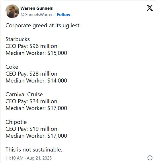'Corporate Greed At Its Ugliest' - New Reports Says These 100 Companies ‘Pay CEOs More Than 600 Times What The Workers Get’
