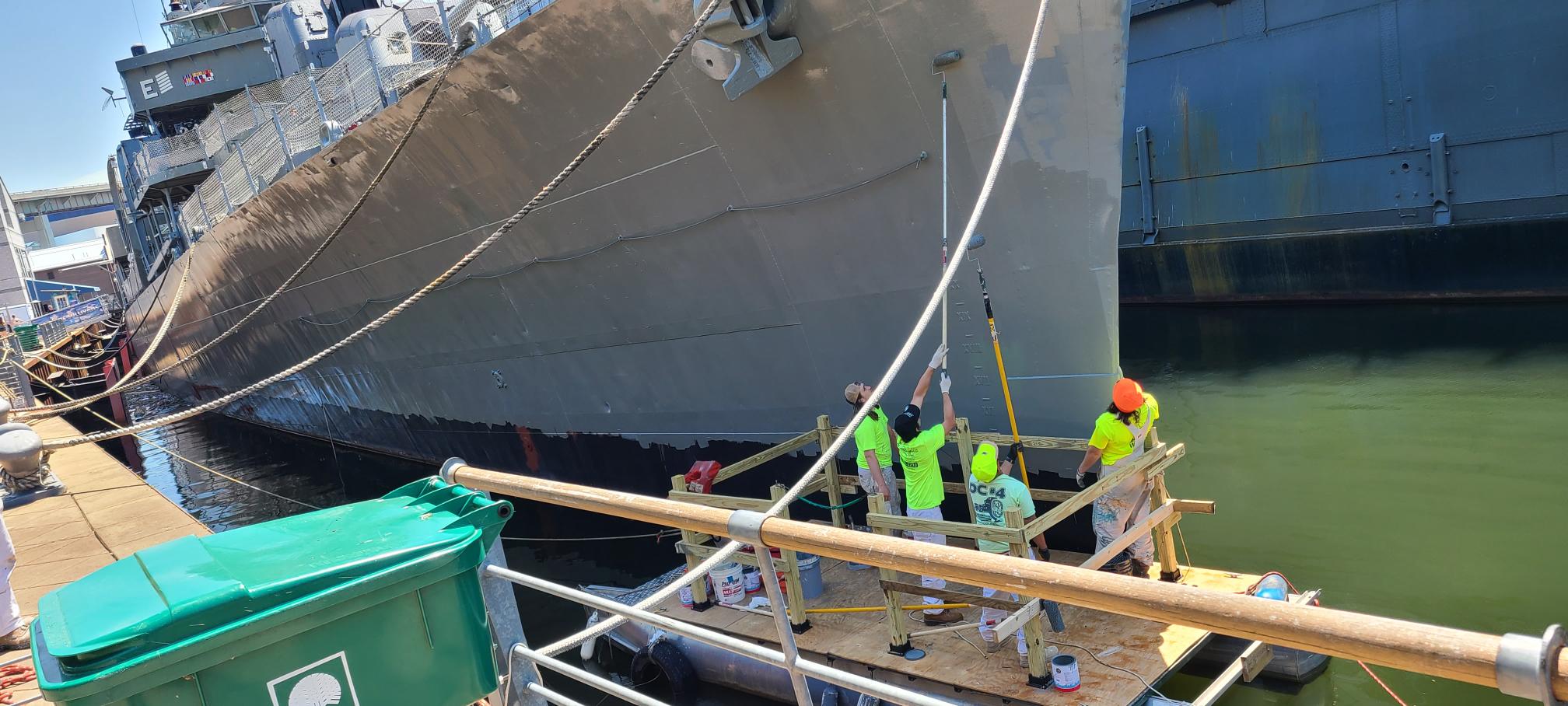 ‘On Board To Keep Them Afloat,’ IUPAT District 4 ‘Stepped Up To Help’ The Buffalo Naval Park ‘That’s Been Devastated’ By The COVID Pandemic, Apprentices Donate Labor To Paint Destroyer & Help Improve Hangar Facility
