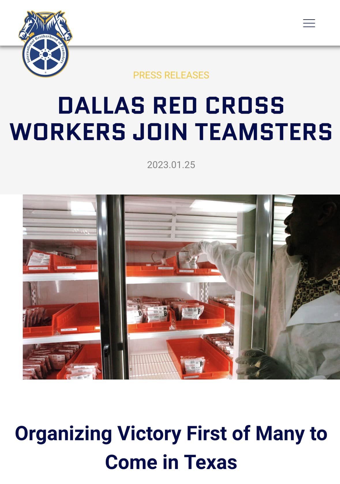 Dallas Red Cross Workers ‘Go Union,’ Join Teamsters
