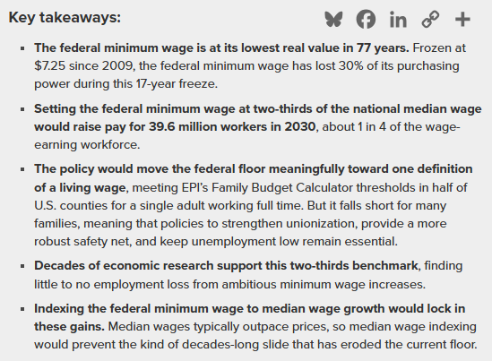 From The Economic Policy Institute: ‘Setting High Standards For A Federal’ Minimum Wage - ‘Raising The Wage To Two-Thirds Of The National Median Wage Would Lift Pay For Nearly 40 Million Workers’