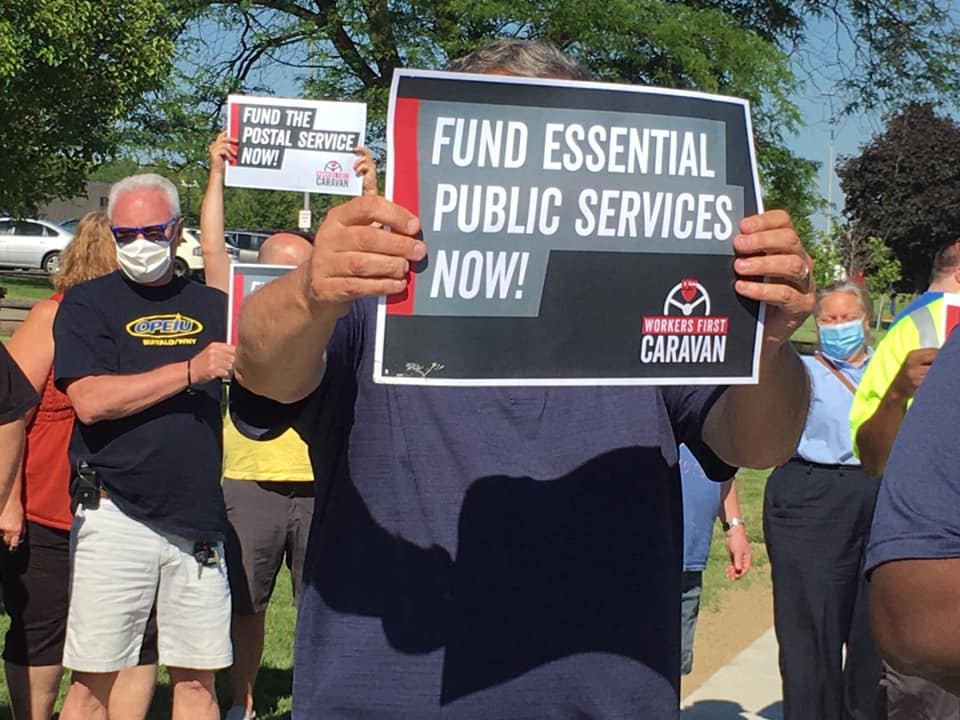 “Remember, We’re Heroes, So Don’t Give Us Zeros” – Buffalo Area Unions Participate In Nationwide Workers First Caravan, Labor Leaders Urge Union Members To Call Their Federal Officials & Put Pressure On Them To Pass The HEROES Act
