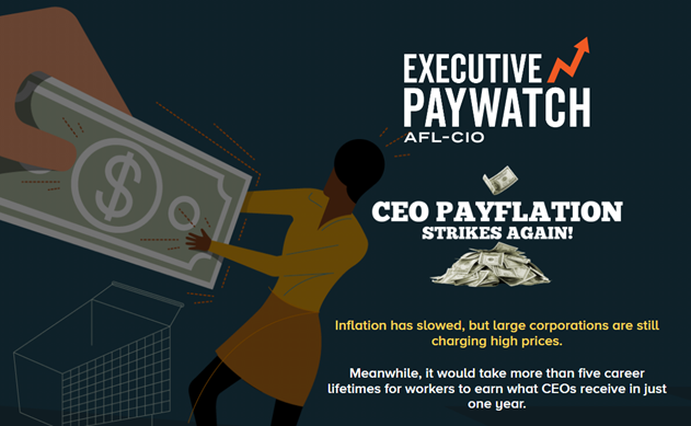 New National AFL-CIO Report: S&P 500 Company CEOs Made 268 Times Worker Pay in 2023