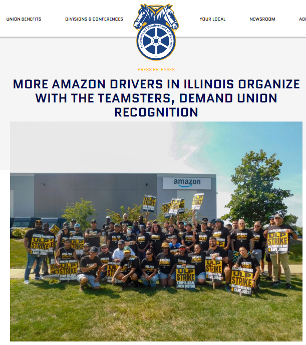 More Amazon Drivers In Illinois ‘Go Union’ With The Teamsters 