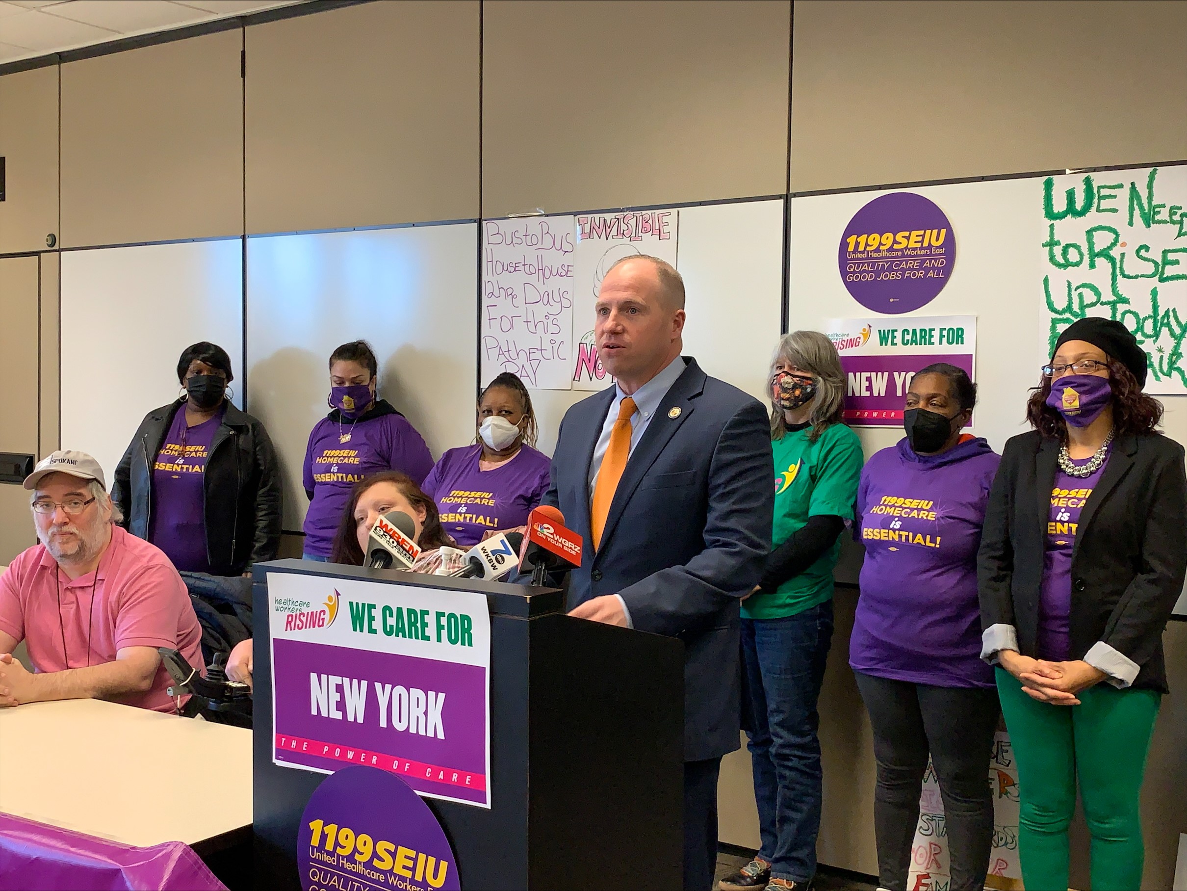 State Elected Officials Join 1199 SEIU & Coalition Partners To ‘Publicly Call For Fair Pay’ For Home Care Workers/There’s ‘A Need To Fairly Compensate’ Them ‘During The Worst Home Care Shortage In The Nation’ That’s Occurring At This Time