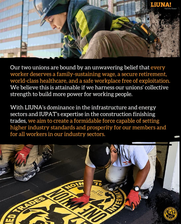 LIUNA & The IUPAT ‘Unite With Historic Memorandum Of Understanding To Build More Working Class Power’ - “The Old Playbook Isn’t Working Anymore, So We Must Build A New One: A Fighting Movement Of Workers United By 21st Century Solidarity”