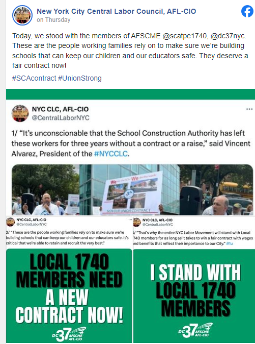 Unionized School Architects, Engineers & Technical Professionals Tell School Construction Authority To 