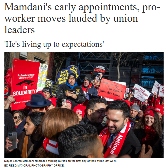 'He's Living Up To Expectations' - New York City Mayor Zohran Mamdani's ‘Early Appointments, Pro-Worker Moves Lauded By’ Union Leaders