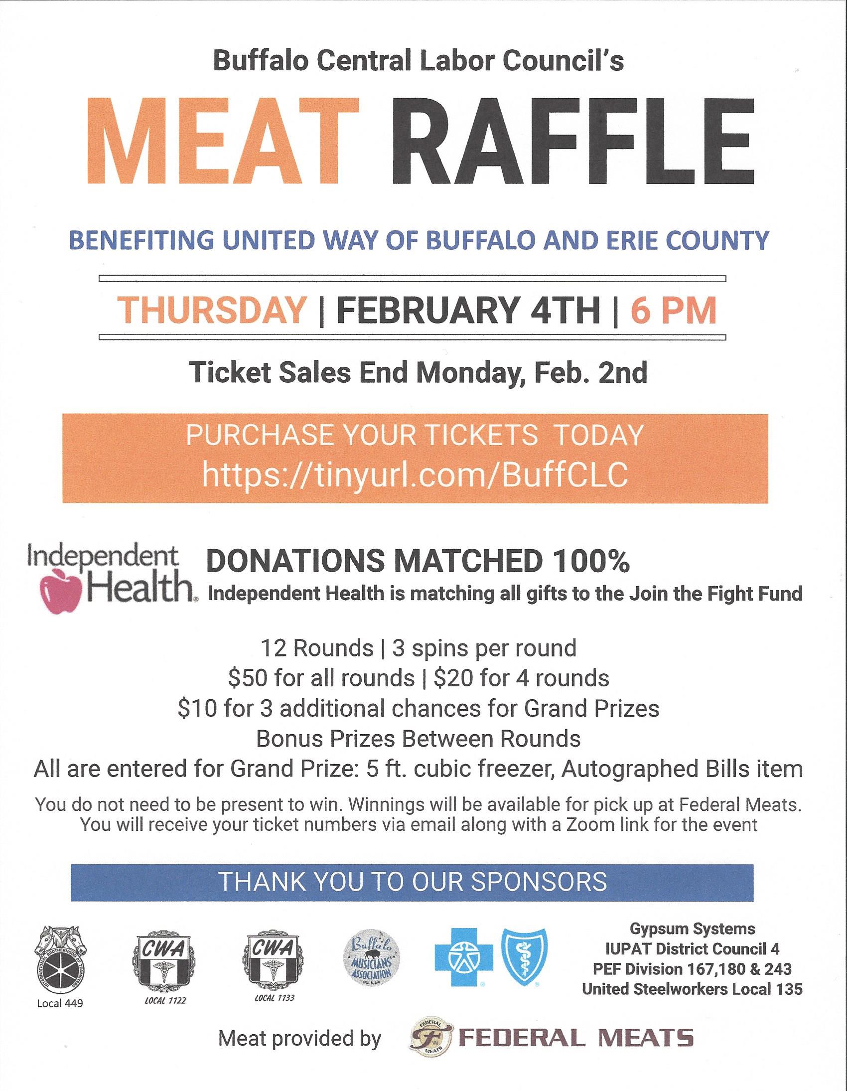 ‘Desperate Times Call For Unique’ Fundraising Efforts: WNY Labor Looks To Help The United Way Of Buffalo And Erie County By Raising Funds With A Virtual Meat Raffle