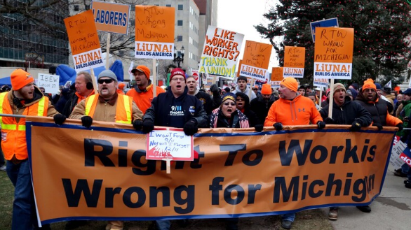 LABOR NEWS UPDATE: Michigan ‘Makes History,’ ‘Becomes First State To Repeal’ Right-To-Work (For Less) In 60 Years