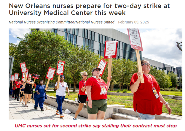 NNU-Represented Nurses In New Orleans ‘Strike For Better Working Conditions’