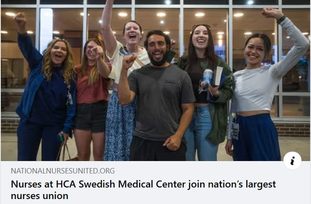 Nurses Employed At The HCA Swedish Medical Center In Colorado ‘Go Union,’ Join The Nation’s ‘Largest’ Nurses Union