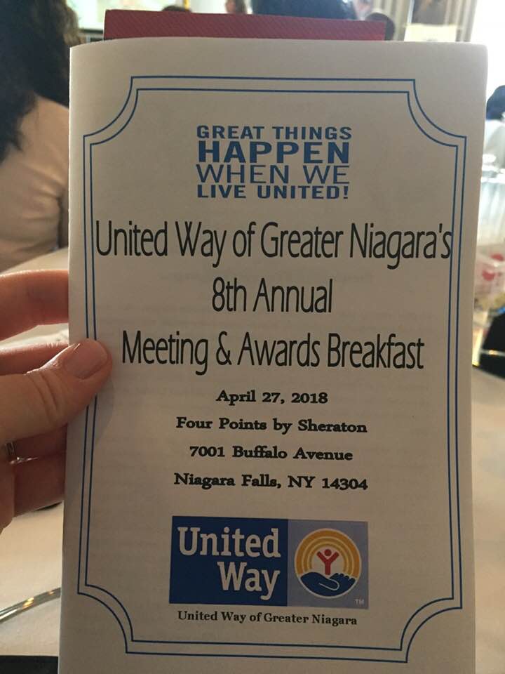 The United Way Of Greater Niagara Presents IBEW Local 2104 & IBEW Local 237 Business Manager Russ Quarantello With Its 2018 Community Services Award & Shining Star Award, Respectively