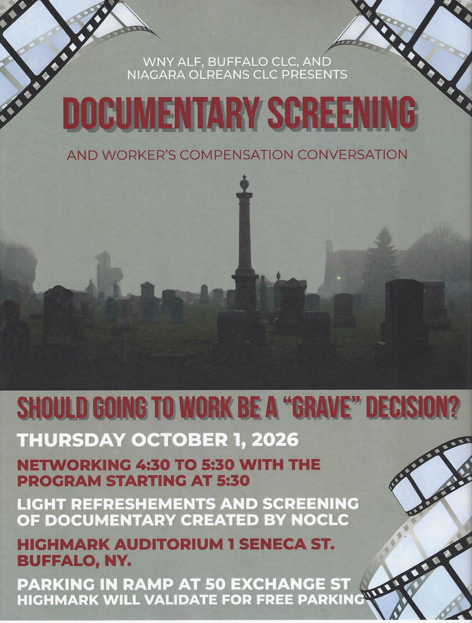 ‘Should Going To Work Be A Grave Decision?’ - Niagara-Orleans Labor Council Documentary On Worker Deaths & ‘The Need For Improved Safety Conditions’ Highlight October 1st Fundraiser To Be Held At Highmark Blue Cross Blue Shield Auditorium