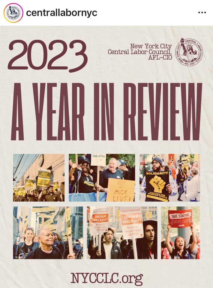 The New York City AFL-CIO Central Labor Council’s 2023 Year-In-Review
