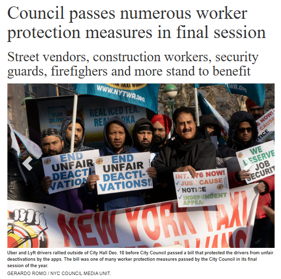 The New York City Council ‘Passes Numerous Worker Protection Measures’ - Street Vendors, Construction Workers, Security Guards, Firefighters & More ‘Stand To Benefit’