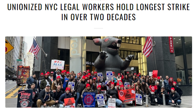 “You Cannot Strip Front Line Workers’ Health Care Benefits And Pay And Expect Them To Take It Without A Fight” - Unionized New York City Legal Workers ‘Hold Longest Strike In More Than Two Decades’