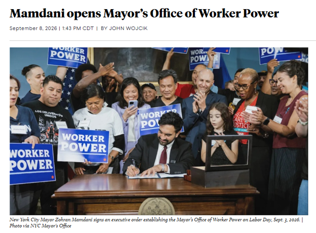 New York City Mayor Zohran Mamdani Opens ‘The Mayor’s Office of Worker Power’