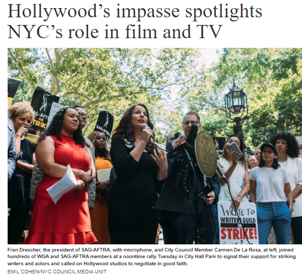 Strike By Union Actors & Writers ‘Spotlights New York City’s Role’ In Film & TV