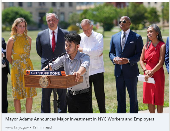 Mayor Adams Announces Major Investment In New York City Workers & Employers, New Approach To Talent & Workforce Development With $18.6 Million Federal Grant