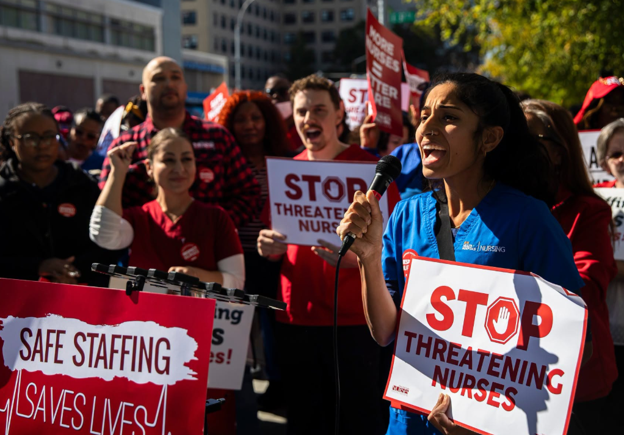 NYSNA Nurses Hold Emergency Rally At New York City Health+Hospitals/Kings County After Nurse Leader ‘Is Suspended For Safe Staffing Advocacy’