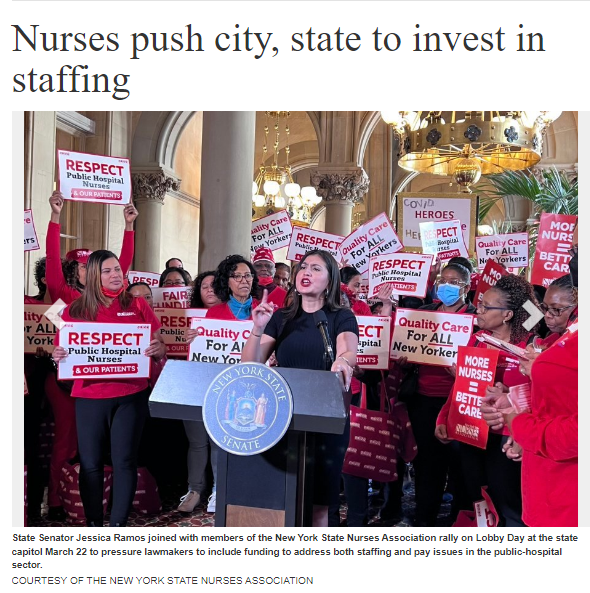 “We Need Funding Now.  We Can’t Wait Another Year Or Another Two Years” - New York State Nurses Association-Represented Nurses ‘Push’ New York City & New York State ‘To Invest In Staffing’