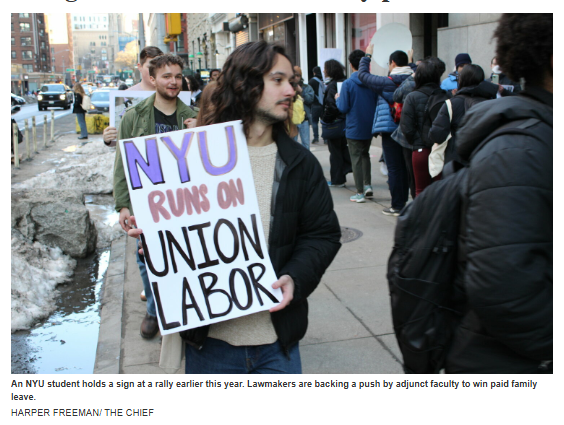 Electeds ‘Back’ NYU Adjunct Faculty's ‘Push For Paid Family Leave’