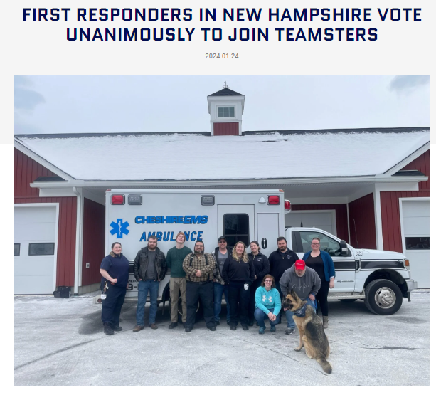 First Responders In New Hampshire ‘Go Union,’ Vote Unanimously To Join Teamsters