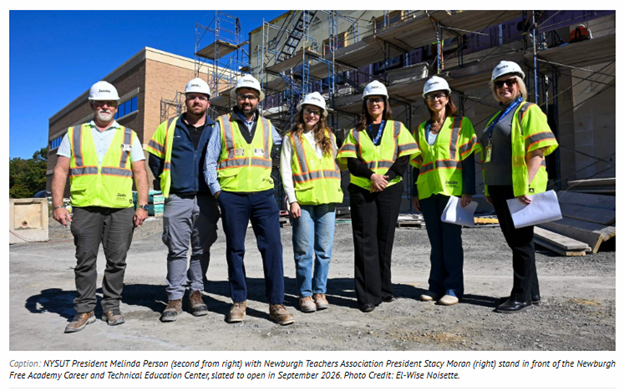 'Career & Technical Education Works' – NYSUT 'Applauds' New, Under-Construction Newburgh Free Academy Career Center To Add Four New Programs: HVAC, Plumbing, Electrical & Veterinary Technology