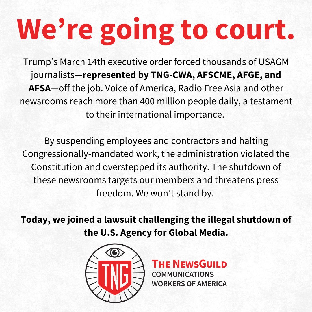 Journalists, Federal Workers & Unions File Lawsuit To ‘Challenge The Closure Of The U.S. Agency For Global Media’
