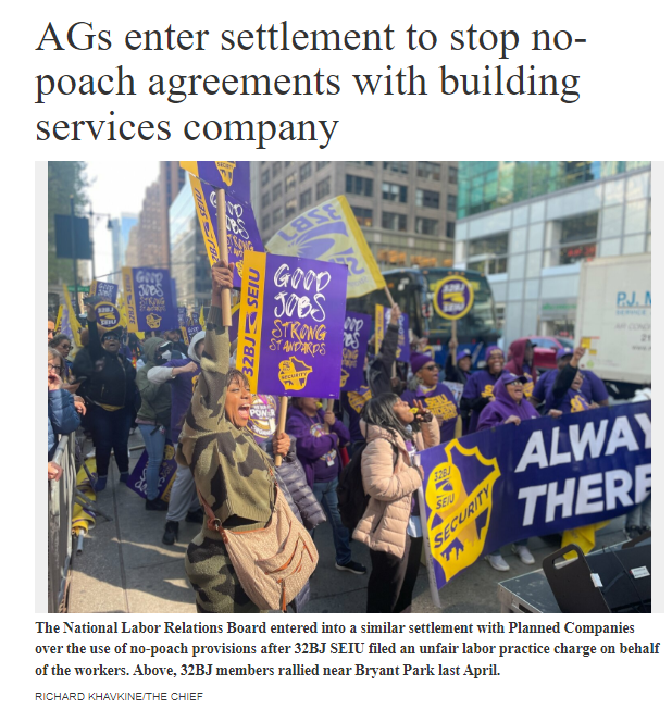 AGs Enter Settlement To ‘Stop No-Poach’ Agreements With Building Services Company