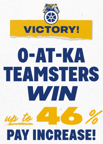 O-AT-KA Teamsters ‘Secure Strong’ Contract - New York Dairy Workers ‘Win 46% Wage Increase & Better Benefits’