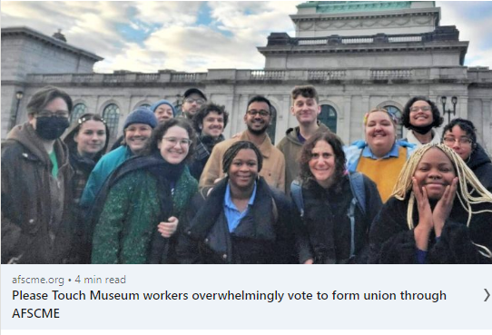 Please Touch Museum Workers Overwhelmingly Vote To ‘Go Union’ - Join AFSCME