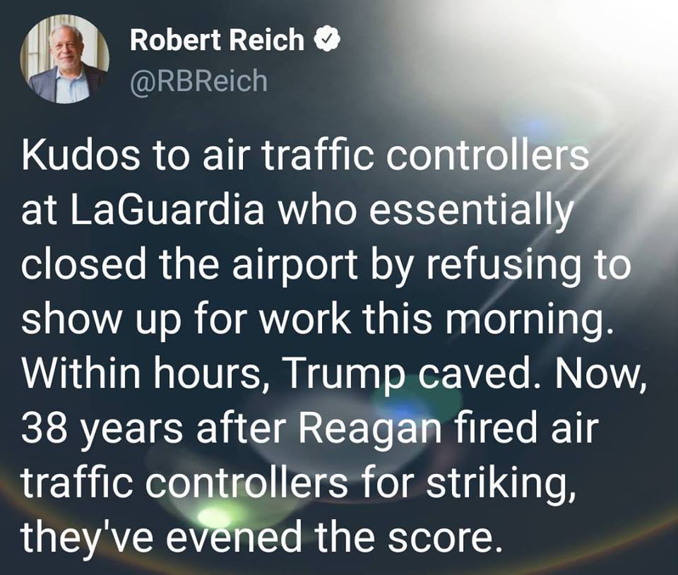 Now That’s ‘Worker Power!’ It Was Air Traffic Controllers Who Defeated Trump’s Government Shutdown