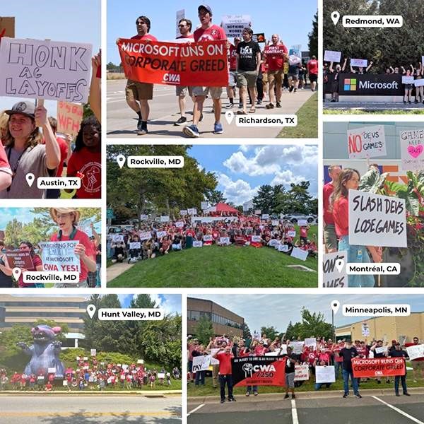 ‘Save Our Game Workers’ - CWA Members Rally Across The U.S. & Canada Against XBOX Layoffs 